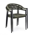 Vrtna fotelja JANDIA antracit/zelena - složiva