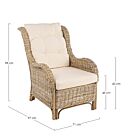 RELAX SABINE fotelja od prirodnog ratana sa jastucima