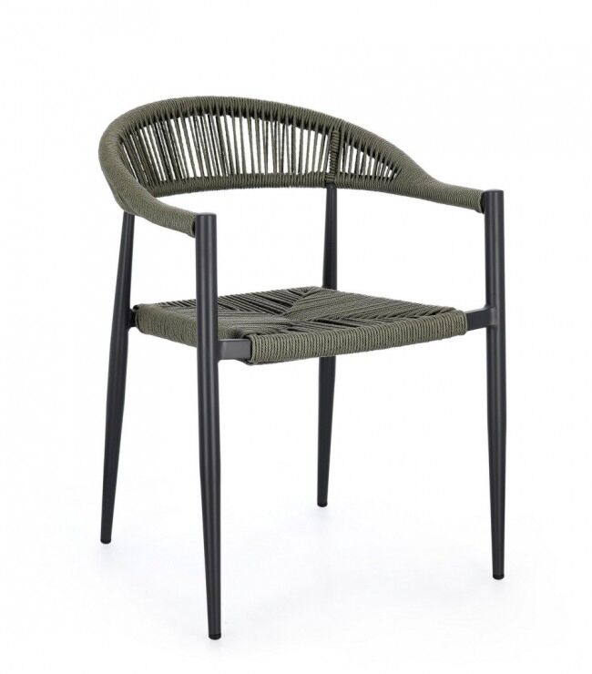 Vrtna fotelja JANDIA antracit/zelena - složiva