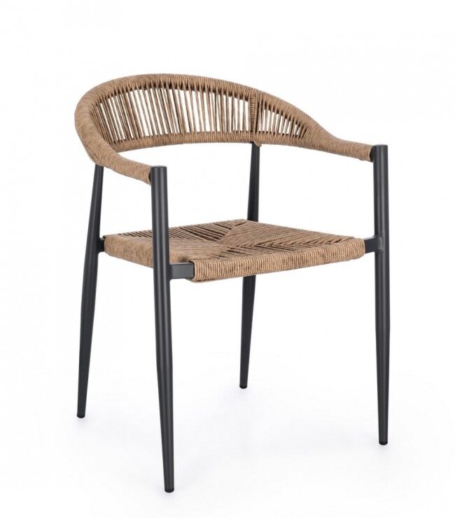 Vrtna fotelja JANDIA antracit/prirodna - složiva