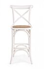 Drvena barska stolica CROSS bijela