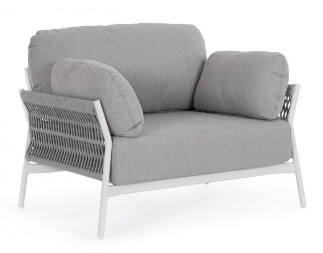 Vrtna fotelja s jastucima PARDIS bijela QS20/grafit