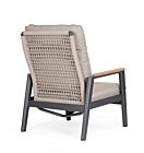 Vrtna fotelja MIGUEL s jastucima i podešavanjem naslona - antracit JX55