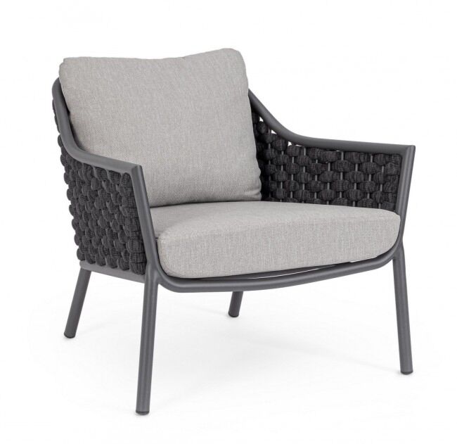 Vrtna fotelja EVERLY antracit QS22 s jastucima