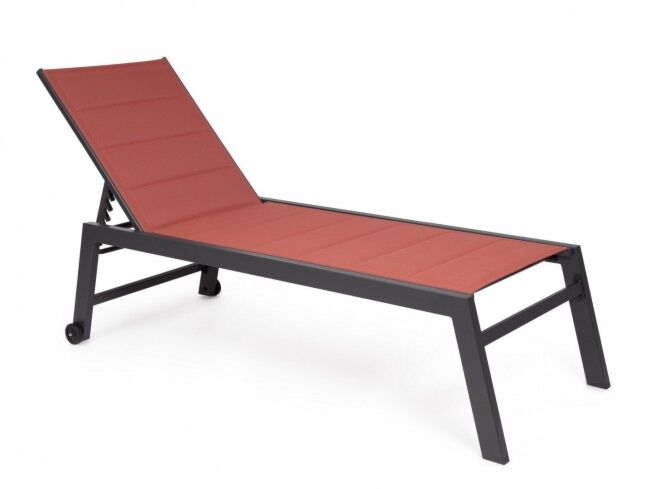 Vrtna ležaljka s kotačima HILDE antracit/crvena LH32
