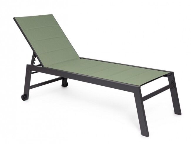 Vrtna ležaljka HILDE visoka antracit LH32 zelena s kotačima