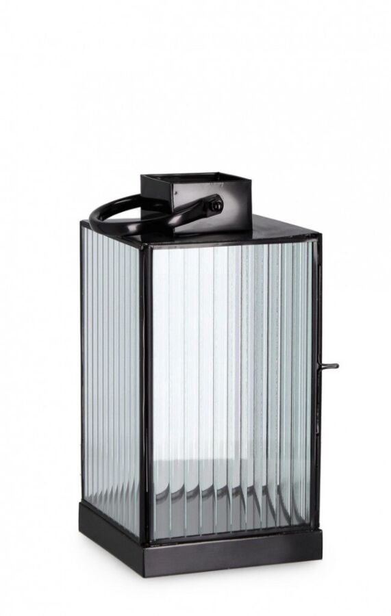 TEHRI lampion transparentno crni H27.5
