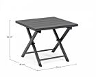 Sklopivi vrtni stolić TAYLOR 44X43 tamno sivi