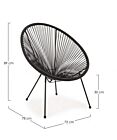 Vrtna fotelja PARKER crna