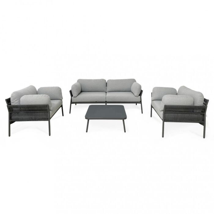 Vrtni lounge set BELÉM 3P s jastucima – antracit 