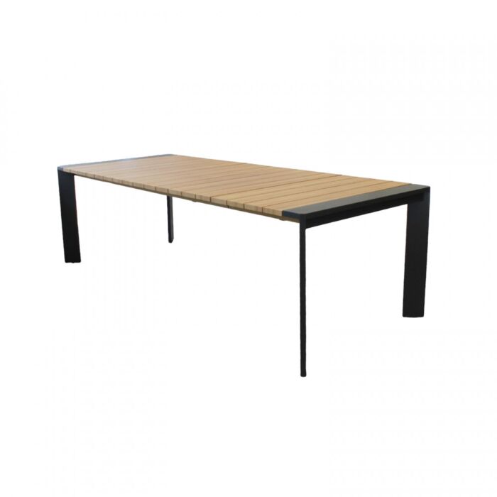 Raztegljiva vrtna jedilna miza BROOKLYN 200/250×100 – antracit – z učinkom lesa – Mobalia