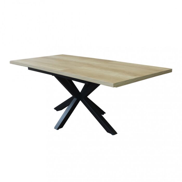 Raztegljiva vrtna miza GARFIELD naravna z letnicami – 160/200 x 90