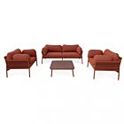 Vrtni lounge set BELÉM 3P s jastucima – crvena (RED)