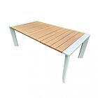 Raztegljiva vrtna jedilna miza BROOKLYN 150/200×100 – bela/antracit – z učinkom lesa – Mobalia