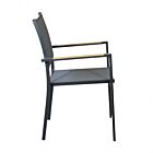 Vrtni stol CORRIENTES z nasloni za roke – antracit z blazino – Mobalia