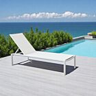 Vrtna ležaljka BELFAST – naslagiva bijela