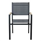 Vrtni stol CORRIENTES z nasloni za roke – antracit z blazino – Mobalia