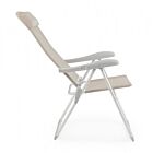 Sklopiva vrtna fotelja CAYO s visokim naslonom u svijetlo sivoj boji