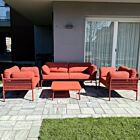 Vrtni lounge set BELÉM 3P s jastucima – crvena (RED)