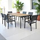 Vrtna raztegljiva jedilna miza BROOKLYN 150/200/100 – antracit z lesnim učinkom