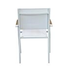 Vrtni stol CORRIENTES z nasloni za roke – bel z blazino – Mobalia