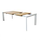 Raztegljiva vrtna jedilna miza BROOKLYN 200/250×100 – bela/antracit – z učinkom lesa – Mobalia