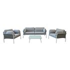 Vrtni lounge set BELÉM 2P s azurnim jastucima – bijela (BIAN)