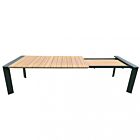 Vrtna raztegljiva jedilna miza BROOKLYN 150/200/100 – antracit z lesnim učinkom