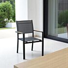 Vrtni stol CORRIENTES z nasloni za roke – antracit z blazino – Mobalia