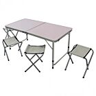 GARNITURA ZLOŽLJIVA MIZA S 4 TABUREJI