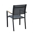 Vrtni stol CORRIENTES z nasloni za roke – antracit z blazino – Mobalia