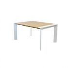 Raztegljiva vrtna jedilna miza BROOKLYN 150/200×100 – bela/antracit – z učinkom lesa – Mobalia