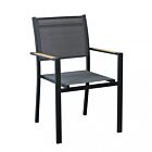 Vrtni stol CORRIENTES z nasloni za roke – antracit z blazino – Mobalia