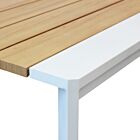 Raztegljiva vrtna jedilna miza BROOKLYN 200/250×100 – bela/antracit – z učinkom lesa – Mobalia