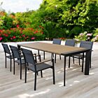 Raztegljiva vrtna jedilna miza BROOKLYN 200/250×100 – antracit – z učinkom lesa – Mobalia