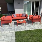 Vrtni lounge set BELÉM 3P s jastucima – crvena (RED)
