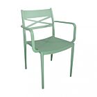 Vrtna stolica DARLEEN zelena s naslonima za ruke - slagajuća