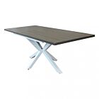 Raztegljiva vrtna miza GARFIELD antracit z belim ogrodjem – 160/200 x 90