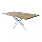 Raztegljiva vrtna miza GARFIELD naravna z vzorcem lesa, bela struktura – 160/200 x 90