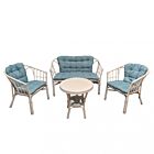 Vrtni lounge set TURKS 2P s azurnim jastucima – bijela (BIAN)