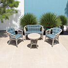 Vrtni lounge set TURKS 2P s azurnim jastucima – bijela (BIAN)