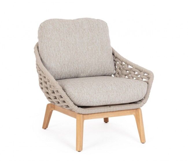 Vrtna fotelja TAMIRES s jastukom u bež boji