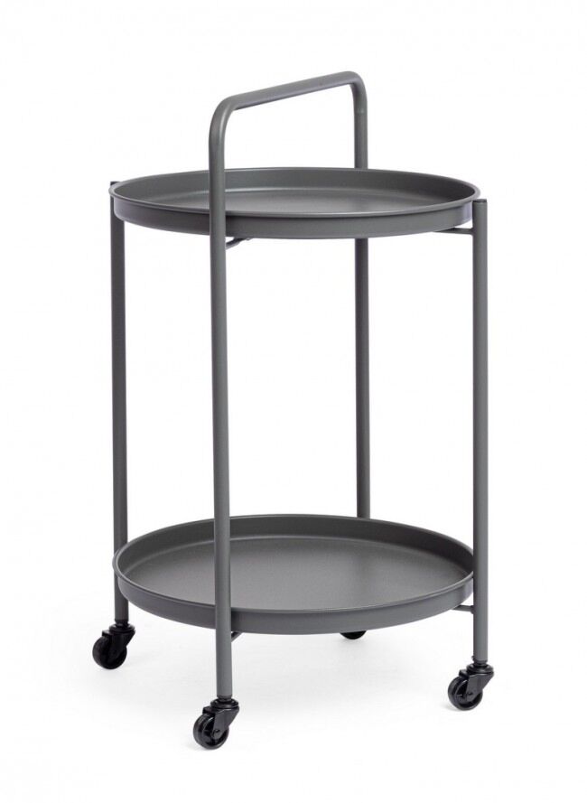 Servirna kolica s pladnjem AUSTIN TWIN – antracit D44,5 H70