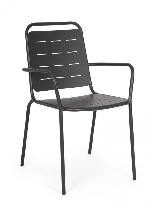 Vrtni stol YARA z nasloni za roke – antracit 0803581