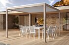 Gornji tehnički prikaz pergole OCEAN 3,6x6 rustic-bijela s pozicijama stupova