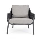 Vrtna fotelja EVERLY antracit QS22 s jastucima