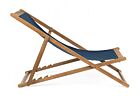 Zložljiv vrtni leseni ležalnik RELAX NOEMI v modri barvi