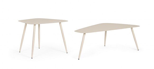 Set dvaju stolića YVONNE SVAS champagne – metalni