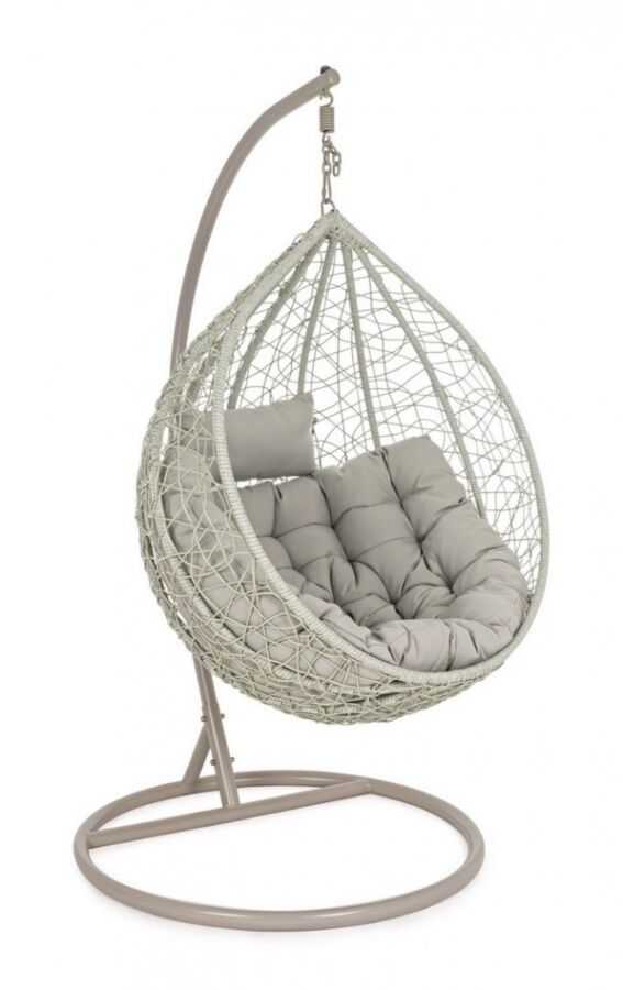 Viseća fotelja AMIRANTES siva s jastucima