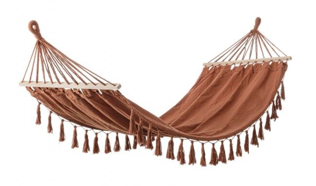 Viseća mreža JUAN terracotta 100x200 cm – s drvenim prečkama